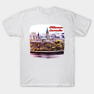 Ottawa Canada Skyline Painting T-Shirt